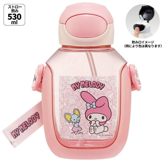 Japan Skater Heat-resistant Resin My Melody Children's Students Straw Cup Large Capacity Water Bottle 530ml