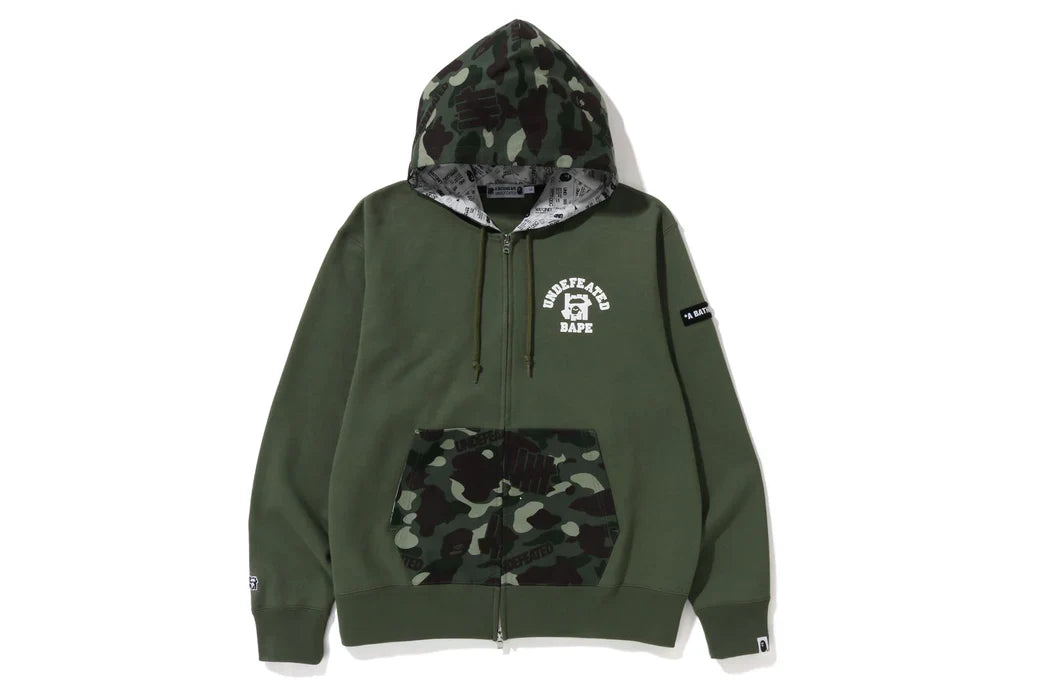 BAPE X UNDFTD Color Camo Relaxed Zip Hoodie Size M