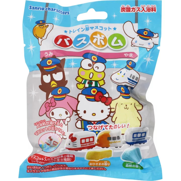 Japan Sanrio Toys Bath Ball,  Soaking Ball, Dissolved with Toys Floating Out【Train modeling cartoon toys】(Toys and Scent are random)