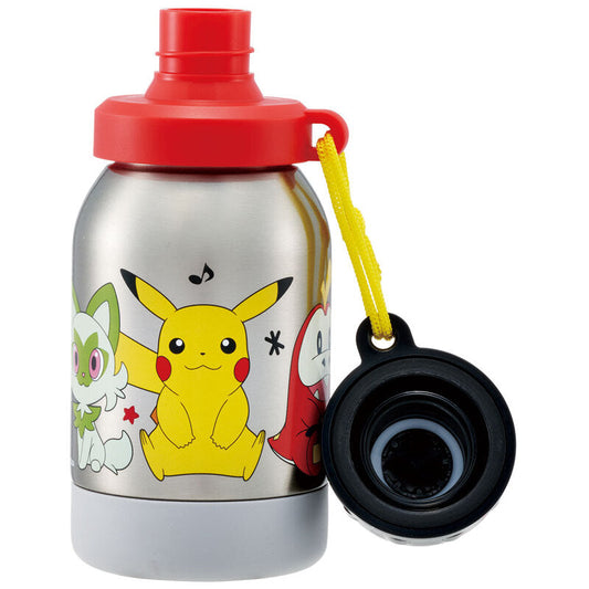 Japan Skater Pikachu Kids Sports Bottle, Stainless Steel Cup Straight Drinking Mug 380ml