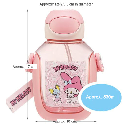 Japan Skater Heat-resistant Resin My Melody Children's Students Straw Cup Large Capacity Water Bottle 530ml