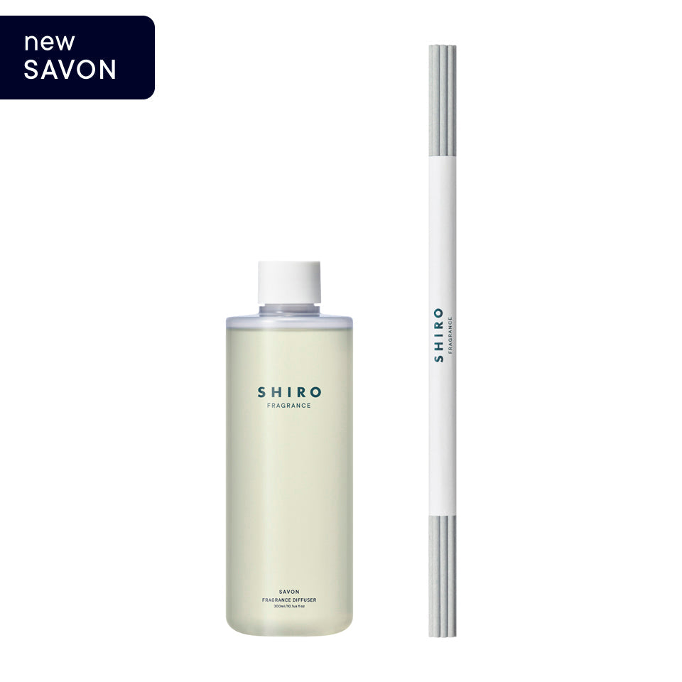 Japan SHIRO Room Fragrance Set Diffuser Bottle / 300ml Replacement  Fragrance Oil with Diffuser Stick (Soap Scent/White Tea/Lily/Golden Raspberry)