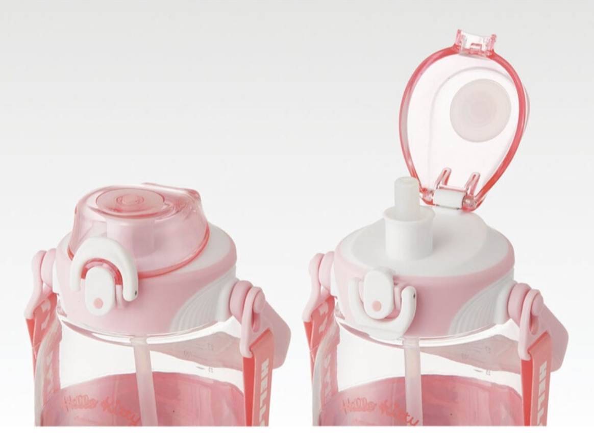 Skater Hello Kitty Portable Straw Water Bottle 1200ml – Shoulder & Hand Carry