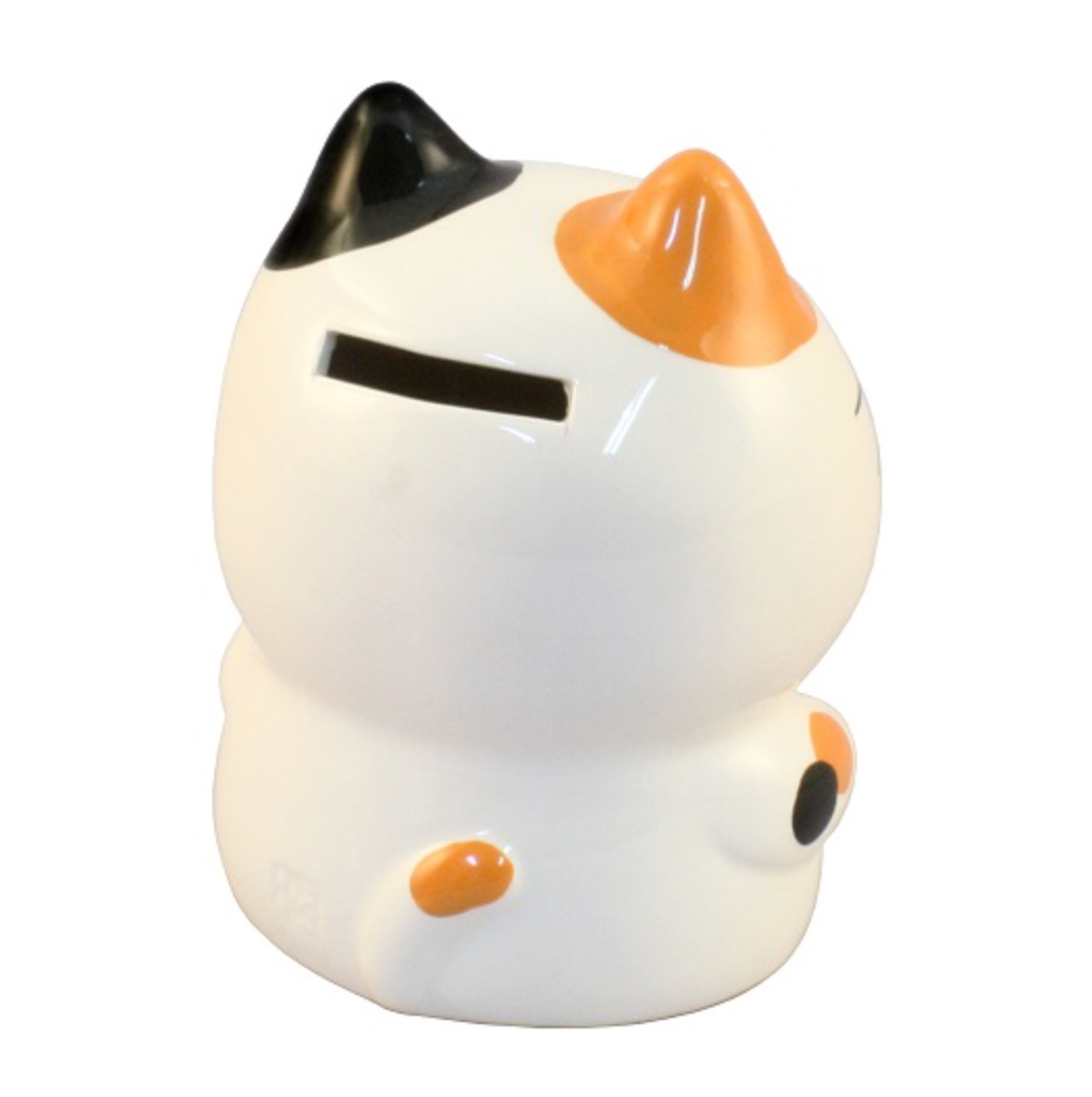 日本 薬師窯 貯金箱 储钱罐 可爱的大眼睛 MIKE 招财猫摆件 H10.4×W8×D7.3CM SN-057