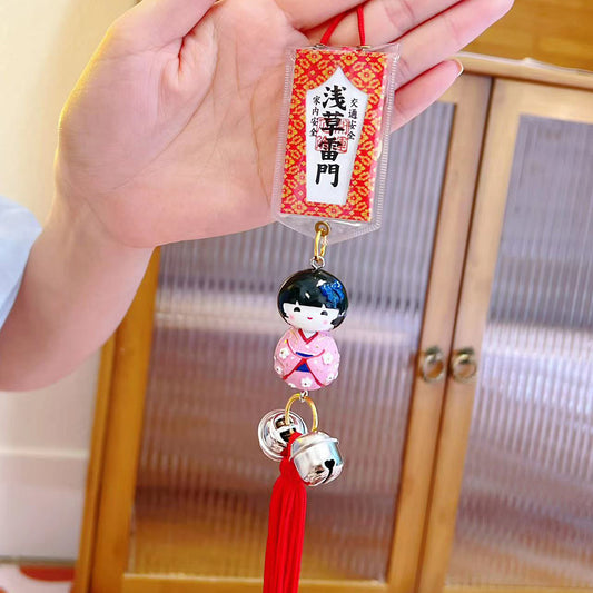 Asakusa Jinja Japanese Omamori,Heian Omamori, Car Pendant, Kimono Girl