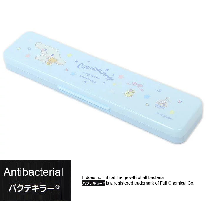 Japan Sanrio Series Cinnamoroll Kids Anti-bacterial Silent Portable Cutlery Set Chopsticks and Spoon Set