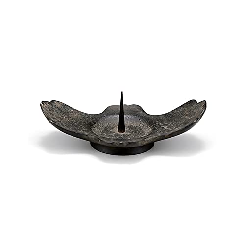 Japan,Nousaku「Wave Light Stand」Cast Brass Candle Holder,Black Tea