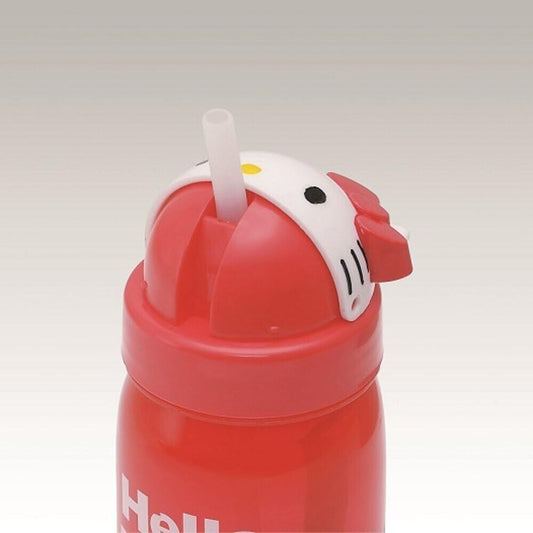 Japan Skater Heat-resistant Resin Hello Kitty Straw Water Bottle，Children's Cup 350ml