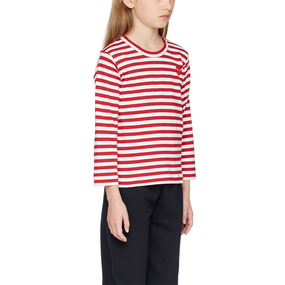 【PLAY KIDS】PLAY COMME des GARÇONS KIDS STRIPED T-SHIRT (RED) Red Stripe