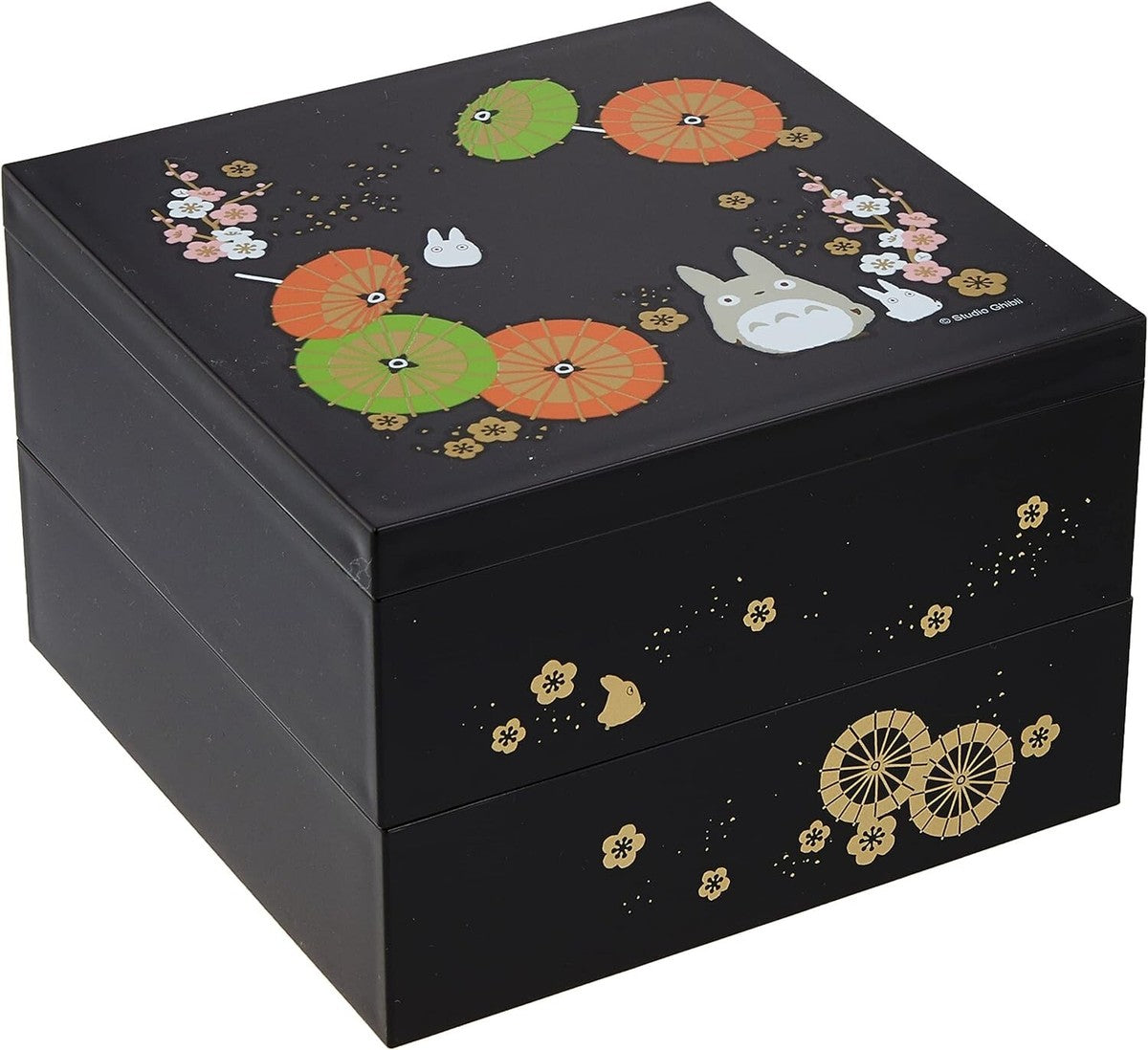 Skater Totoro Bento Box – Sushi Style Two-Tier Lunch Box 15×15×10cm