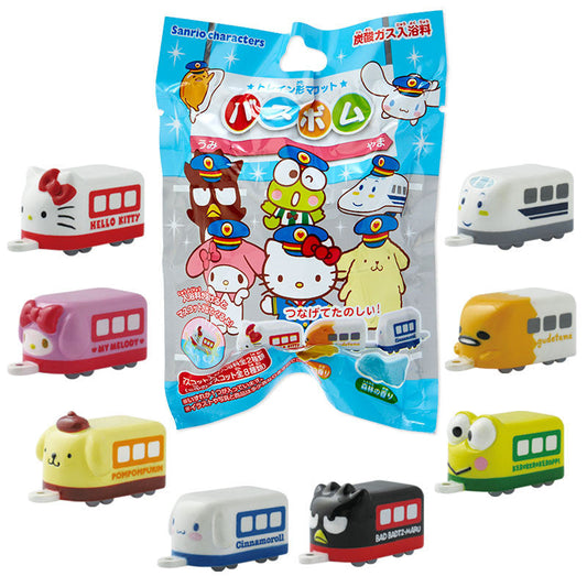 Japan Sanrio Toys Bath Ball,  Soaking Ball, Dissolved with Toys Floating Out【Train modeling cartoon toys】(Toys and Scent are random)
