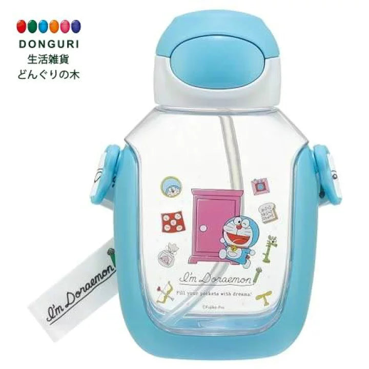 Japan Skater Heat-resistant Resin Doraemon Children Students Straw Cup Large Capacity Water Bottle 530ml