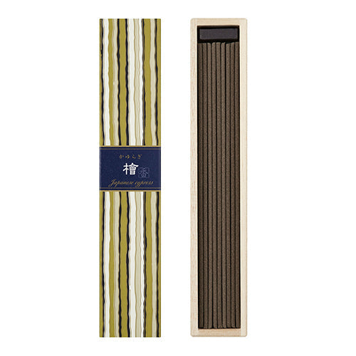 Nippon Kodo Kayuragi Incense – Japanese Cypress (Hinoki 檜) (40 sticks with holder)