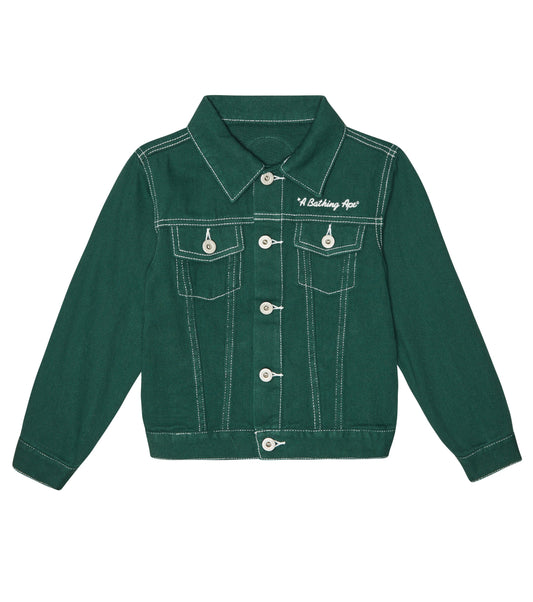 Japan BAPE Children's Casual Jacket 2022 Fall/Winter Lapel Denim Shirt Jacket Size 120