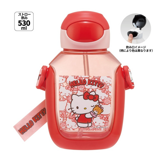 Japan Skater Heat-resistant Resin Hello Kitty Children's Students Straw Cup Large Capacity Water Cup 530ml