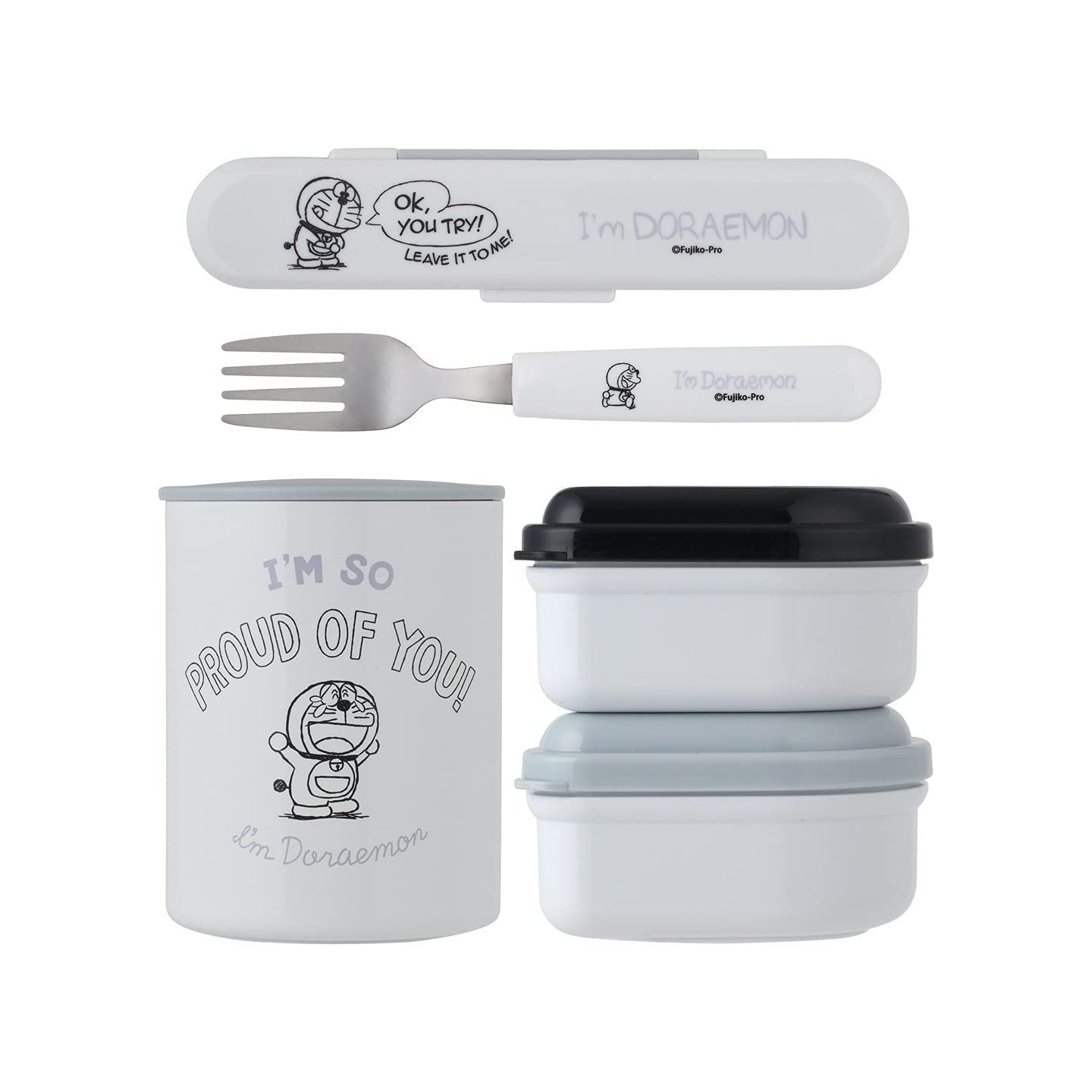 Japan Skater Bento Box, Antibacterial Lunch Box, Cartoon Cutlery Set, Doraemon 560ml with Cutlery