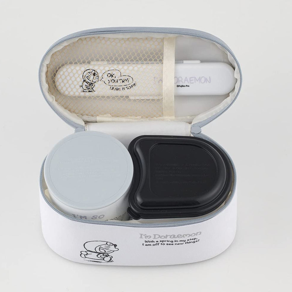 Japan Skater Bento Box, Antibacterial Lunch Box, Cartoon Cutlery Set, Doraemon 560ml with Cutlery