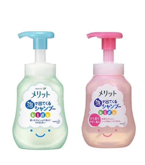 Japan KAO  Merit Silicone-Free Foam Shampoo For Kids Pump, Mild Peach Scent/Original Scent 300ml
