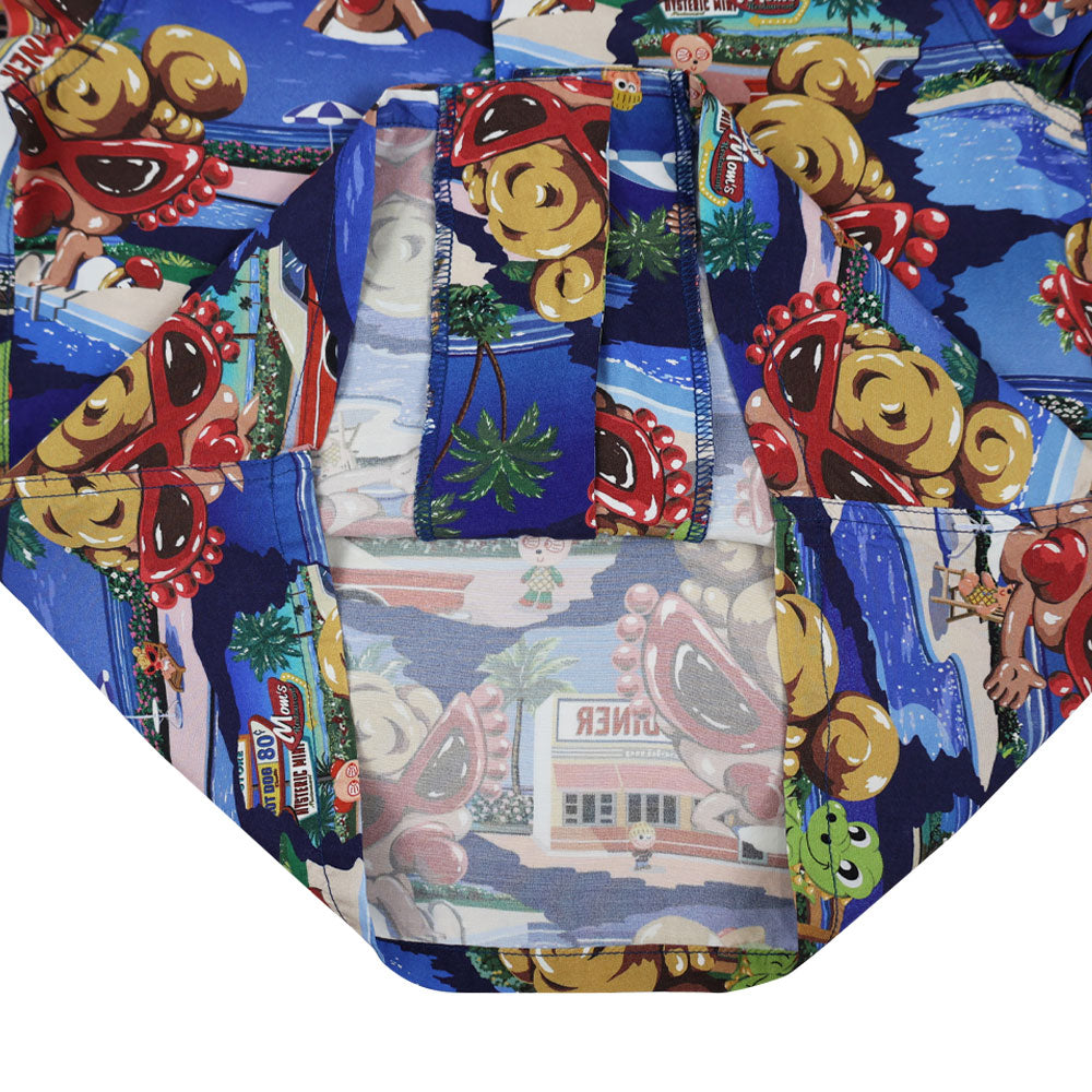 Japan Hysteric Mini Children's Shirt 120cm A SONG VACATION Full Color Pattern Viscotex Open Collar Shirt