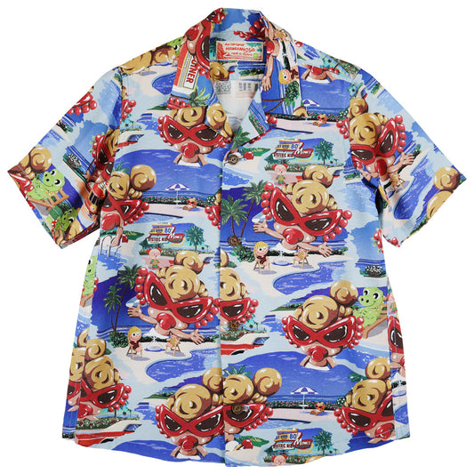 Japan Hysteric Mini Children's Shirt 120cm A SONG VACATION Full Color Pattern Viscotex Open Collar Shirt