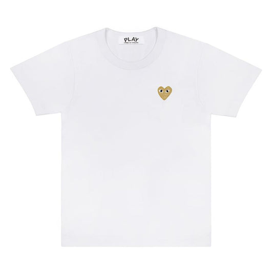 PLAY COMME des GARÇONS Gold Heart T-Shirt (White)(The size is on the small side, after washing will also shrink try to buy big oh)