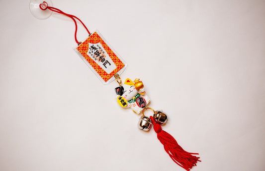 Tokyo Sensoji Temple Omamori【Drive Safety】Lucky Cat Pendant Charm Amulet