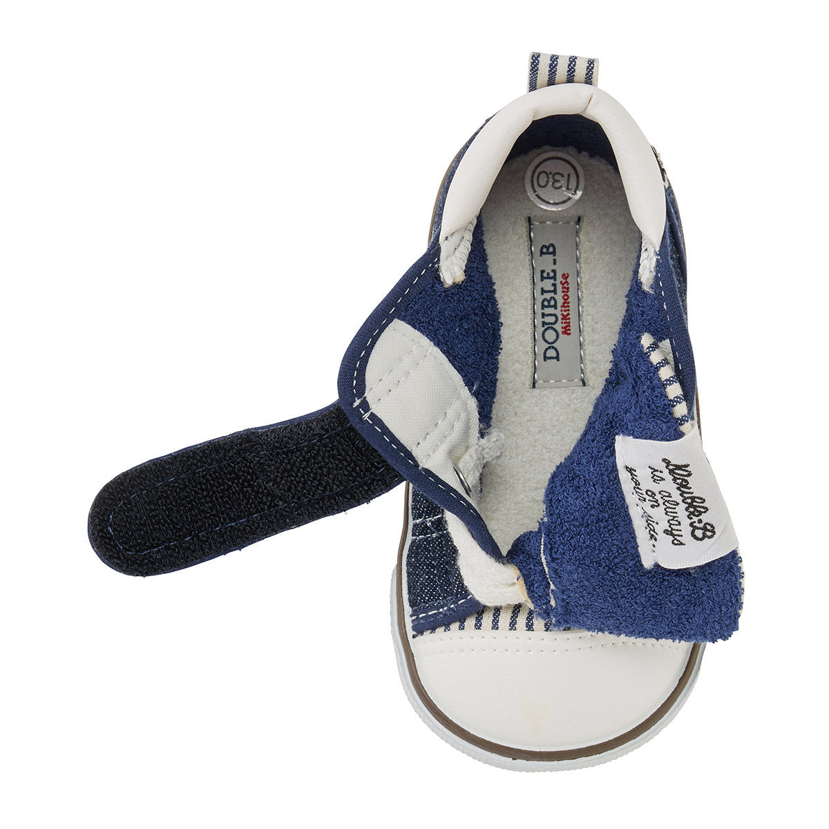 Japan,MIKIHOUSE, Second Stage Toddler Shoes Embroidered British Style Board Shoes Double.B Series