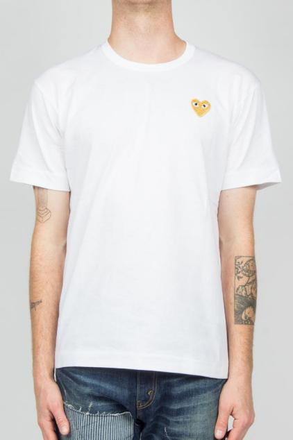 PLAY COMME des GARÇONS Gold Heart T-Shirt (White)(The size is on the small side, after washing will also shrink try to buy big oh)
