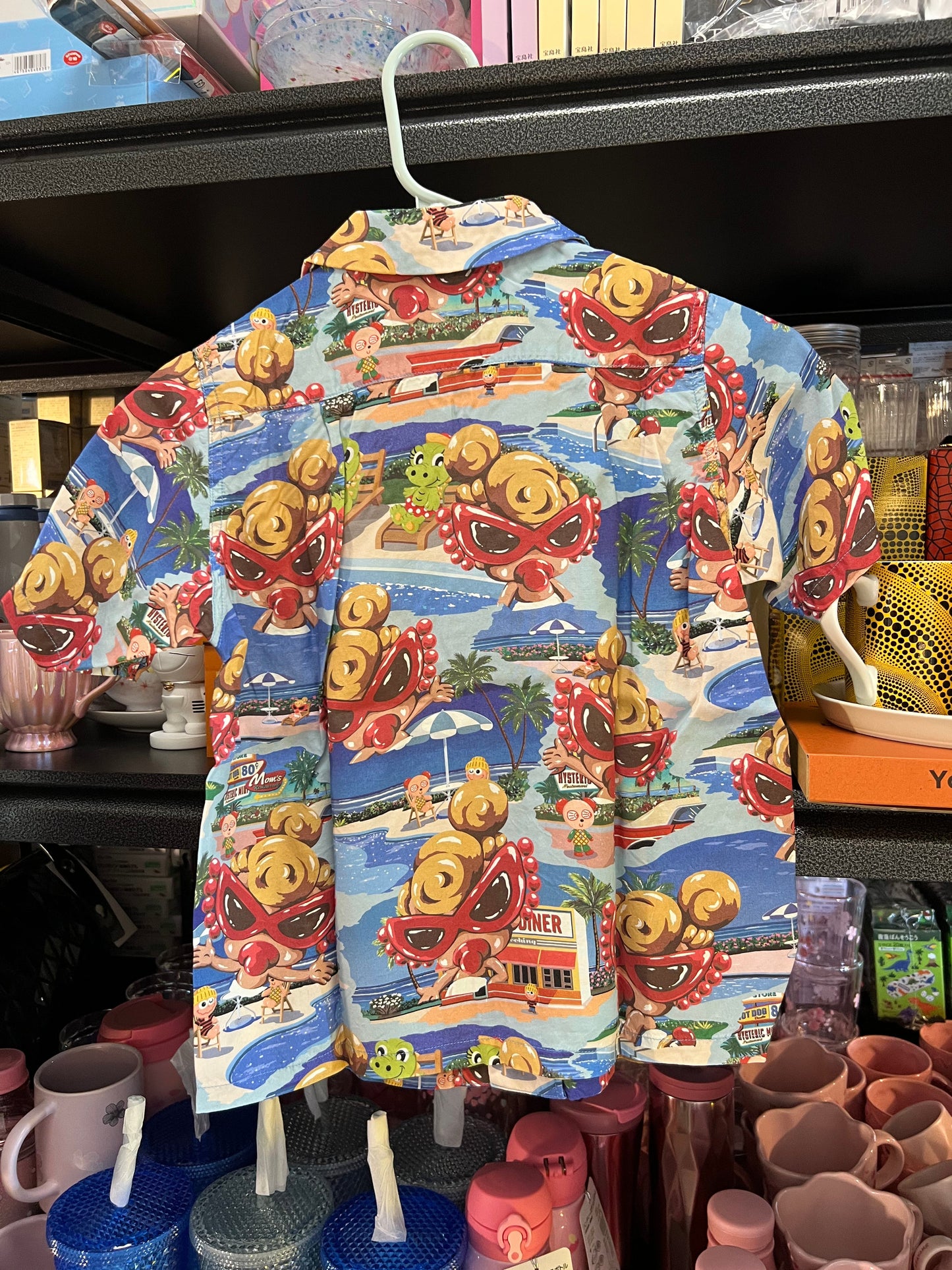 Japan Hysteric Mini Children's Shirt 120cm A SONG VACATION Full Color Pattern Viscotex Open Collar Shirt