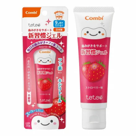 Combi Teteo Kids Fluoride Toothpaste 30g – Strawberry / Orange / Grape (9M+)