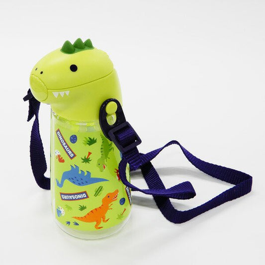 Japan Skater Dinosaur Water Bottle With Straw Heat-resistant Resin 420ml