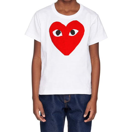 【PLAY Kids】PLAY COMME des GARÇONS KIDS T-SHIRT (RED)（The size is small, after washing will also shrink try to buy big Oh!）