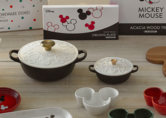 Le Creuset x Disney Mickey's Limited Edition White Cast Iron & Enamel Skillet 【18cm】