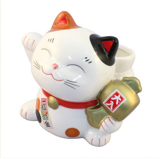 Japan's Chef Kiln Gold Box Lucky Lucky Cat Piggy Bank Lucky Cat Ornament