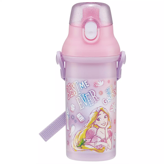 Japan Skater Disney Purple Princess Lightweight Kids Student with Shoulder Strap Antibacterial Direct Drinking Bottle Transparent Water Bottle 480ml