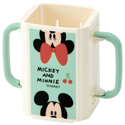 Skater Mickey & Minnie Kids Drink Carton Holder – Foldable Anti-Squeeze Cup Holder