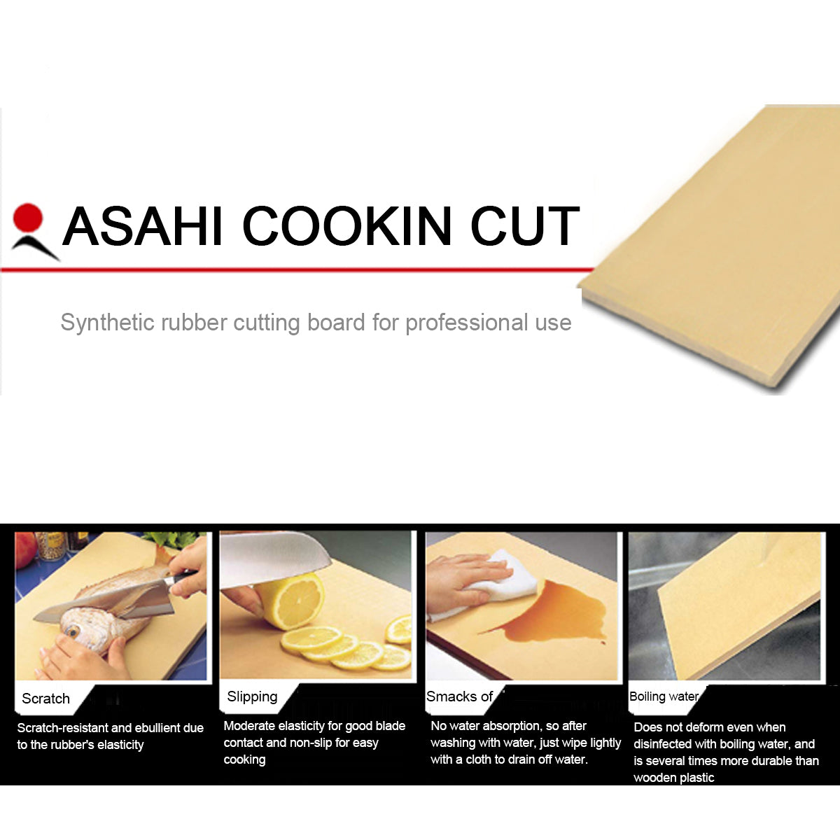 Parker Asahi,Antibacterial chopping board L, anti-mold and non-slip, fruit and vegetable chopping board, fruit plate,Approx. 400mmX230mmX13mm