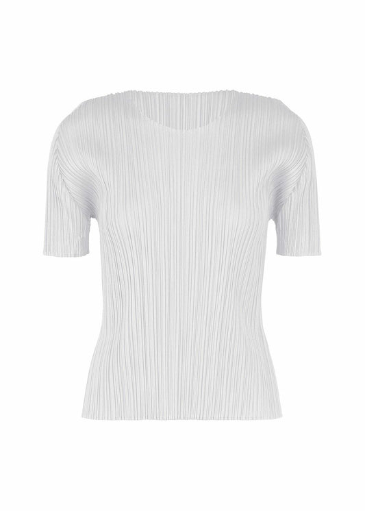 ISSEY MIYAKE  Pleats Please Short-sleeved Shirt PP05-JK103 Light Gray Size 3