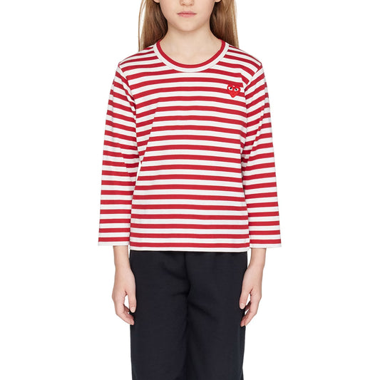 【PLAY KIDS】PLAY COMME des GARÇONS KIDS STRIPED T-SHIRT (RED) Red Stripe