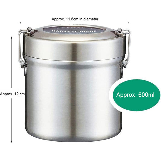 Japan skater Silver Anti-bacterial Insulated Stainless Steel Lunch Box 600ml