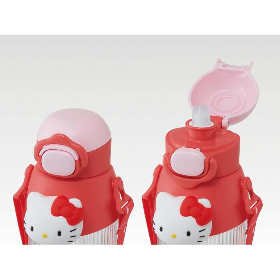 Skater Hello Kitty Kids Straw Bottle 590ml – Dual-Drink Portable Cup with Strap