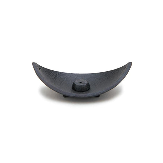 Japan Chushin Kobo Cast Iron Incense Tray (Size S) – Made in Japan – Bamboo Leaf Boat  #79813