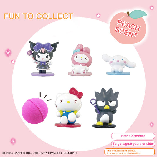 Japan Toys Bath Ball， Soaking Ball, Dissolved with Toys Floating Out【Sanrio】Peach Scent