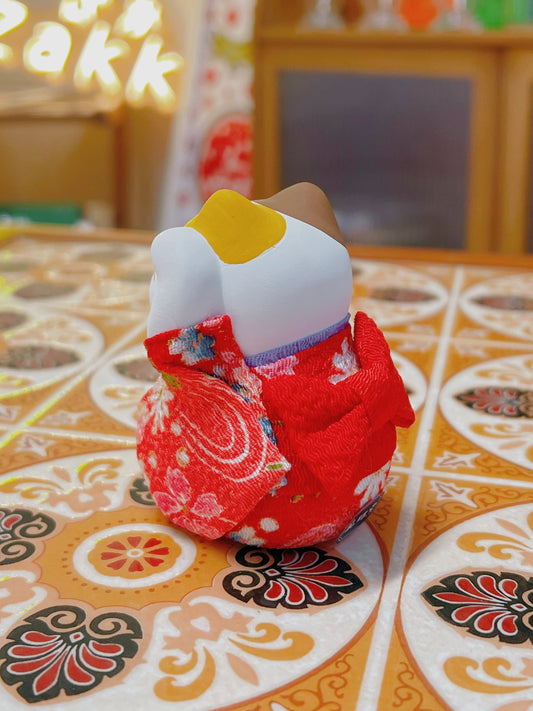Yakushigama, Maneki Neko Beckoning Cat,Lucky Cat,left hand up fortune cat approx. 7cm high #7357