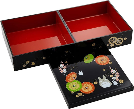 Skater Totoro Bento Box – Sushi Style Two-Tier Lunch Box 15×15×10cm