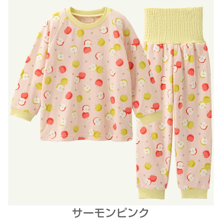 Combi Autumn Lightweight Pajamas – Apple Print with High Waistband