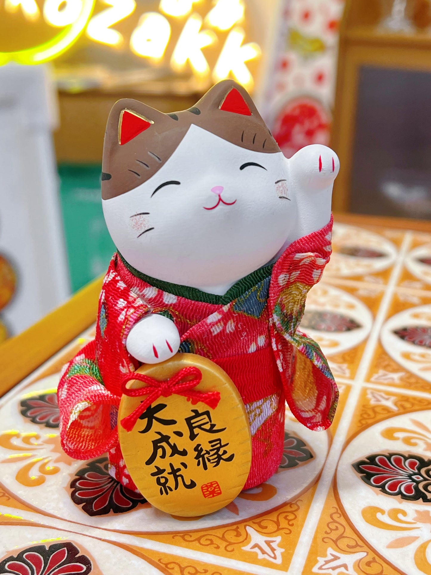 日本 薬師窯 江户錦彩ちりめん招财猫 三款可选