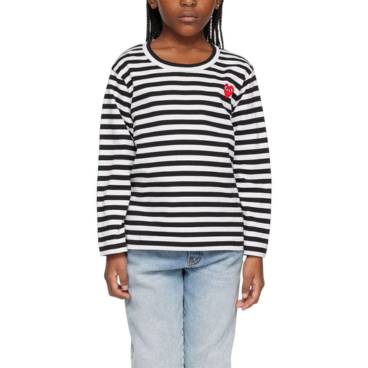 【PLAY Kids】PLAY COMME des GARÇONS KIDS STRIPED T-SHIRT (BLACK)Black Stripe