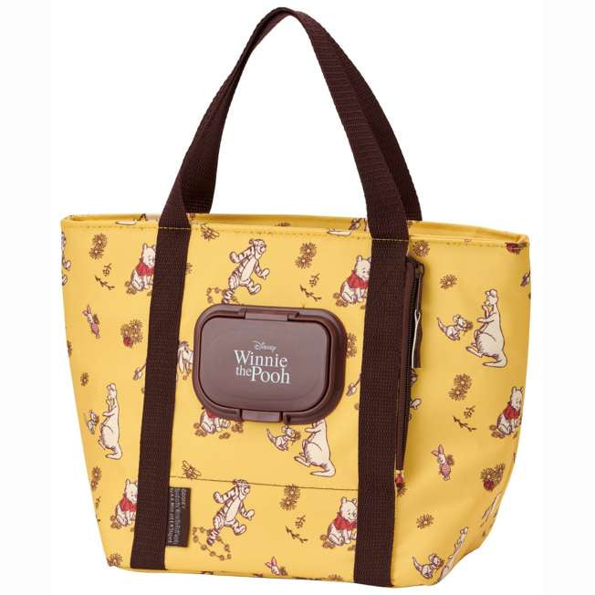 Skater Winnie the Pooh Lunch Tote Bag with Wipes Pocket – Yellow