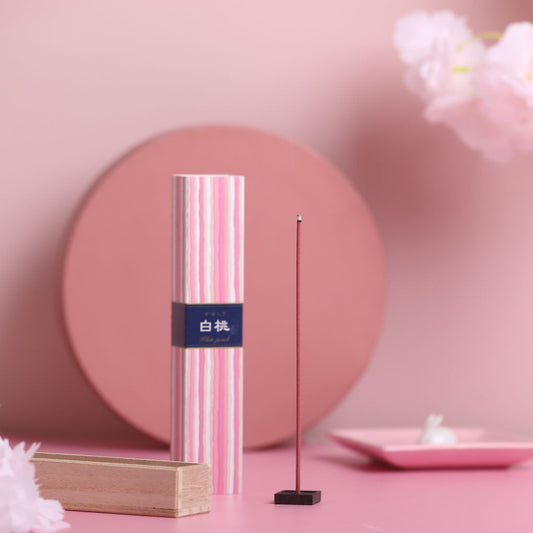Nippon Kodo Incense Sticks – White Peach (40 sticks with holder)